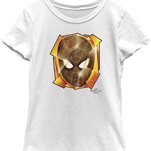 MARVEL Spider-Man No Way Home Shattered Mask Small 5/6 White Girls T-Shirt NEW